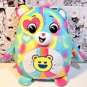 Care Bears Squishy Plush Good Vibes Bear 10 inch Rainbow Tie Dye